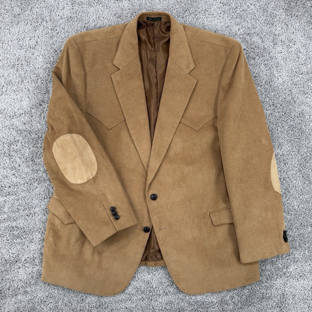 Circle‎ S Blazer Men's 54R Brown Corduroy Elbow Patch Cowboy Western Ranch Wear